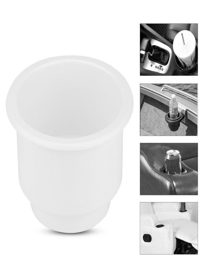 Keenso Boat Cup Holder, Universal Plastic Drink Cup Holders For Boat Replacement Cup Holder with Insert Drain Hole Marine Boat Cup Holder White/Black (White) - Image 4