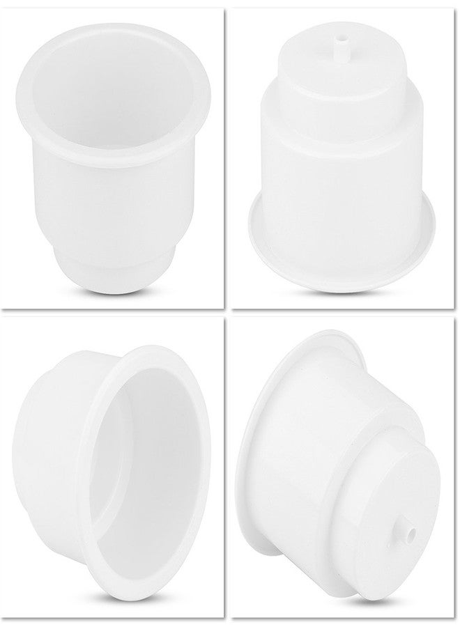 Keenso Boat Cup Holder, Universal Plastic Drink Cup Holders For Boat Replacement Cup Holder with Insert Drain Hole Marine Boat Cup Holder White/Black (White) - Image 5