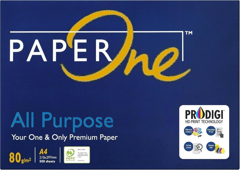 PaperOne All Purpose Premium Copy Paper, 80 GSM, A4 Size, 500 Sheets - Image 2