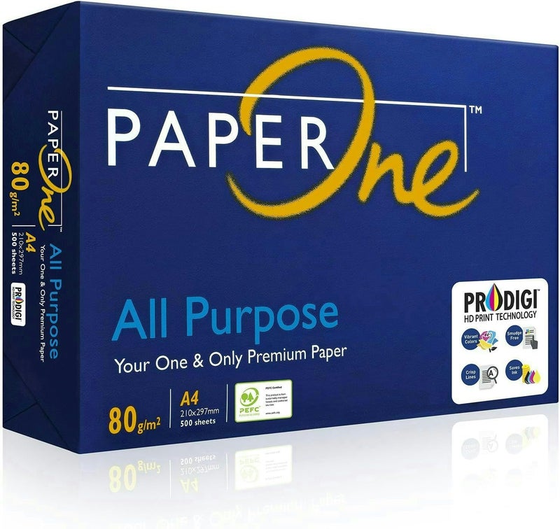 PaperOne All Purpose Premium Copy Paper, 80 GSM, A4 Size, 500 Sheets - Image 1