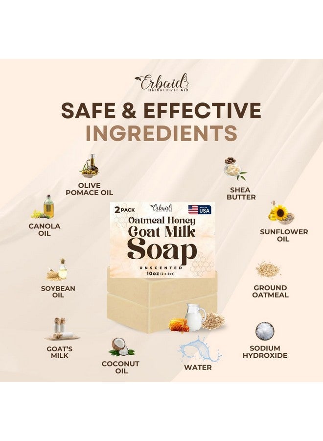 Erbaid Oatmeal Soap - Natural Oatmeal & Honey Goat Milk Soap Bar - Face & Body Wash for Eczema, Psoriasis, Dry, Itchy, Sensitive Skin Relief - Unscented Soap Great for Kids, Babies - Handcrafted, Made in USA - Image 5