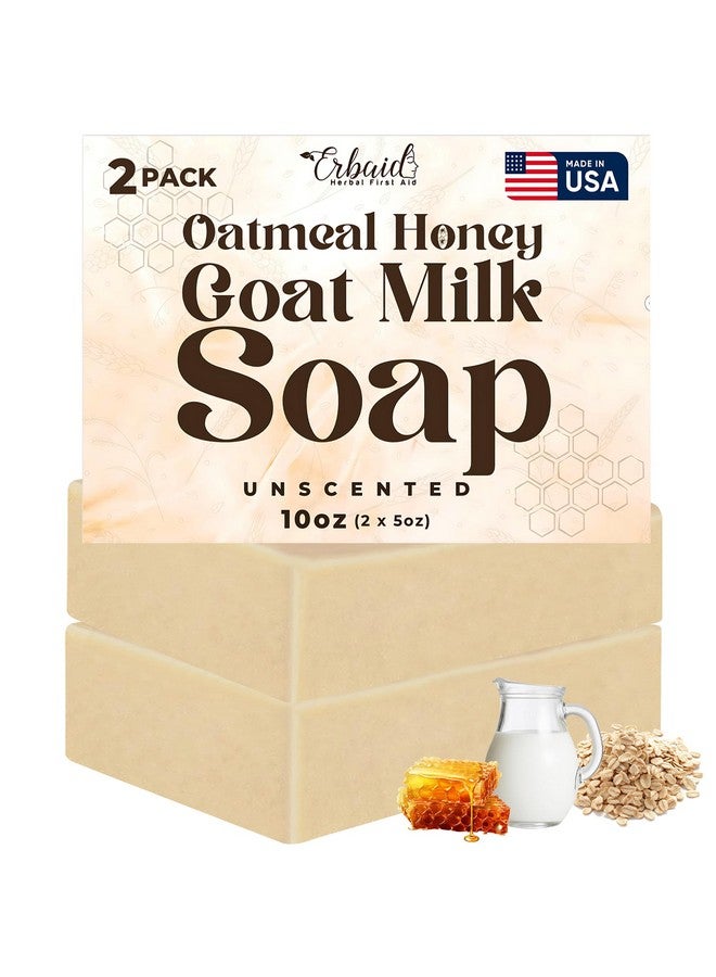 Erbaid Oatmeal Soap - Natural Oatmeal & Honey Goat Milk Soap Bar - Face & Body Wash for Eczema, Psoriasis, Dry, Itchy, Sensitive Skin Relief - Unscented Soap Great for Kids, Babies - Handcrafted, Made in USA - Image 1