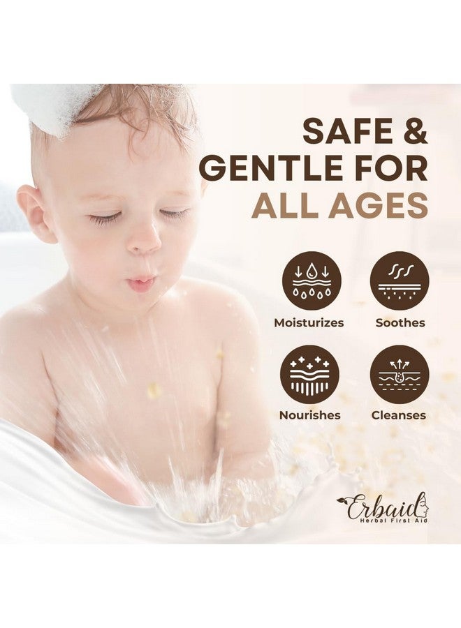 Erbaid Oatmeal Soap - Natural Oatmeal & Honey Goat Milk Soap Bar - Face & Body Wash for Eczema, Psoriasis, Dry, Itchy, Sensitive Skin Relief - Unscented Soap Great for Kids, Babies - Handcrafted, Made in USA - Image 3