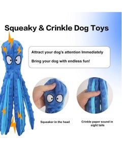 Generic Dog Squeaky Toys Octopus - No Stuffing Crinkle Plush Dog Toys for Puppy Teething, Durable Interactive Dog Chew Toys for Small, Medium and Large Dogs Training and Reduce Boredom  - Image 4