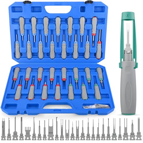 JRready 55PCS Terminal Release Tool Master Kit for TE, Deutsch, AMP, Molex, Delphi, Harting, Anderson, JPT, D SUB Connectors, Automotive Pin Extractor-JRconDRK11C55-01 - Image 1