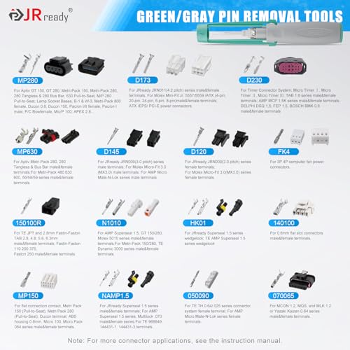 JRready 55PCS Terminal Release Tool Master Kit for TE, Deutsch, AMP, Molex, Delphi, Harting, Anderson, JPT, D SUB Connectors, Automotive Pin Extractor-JRconDRK11C55-01 - Image 3