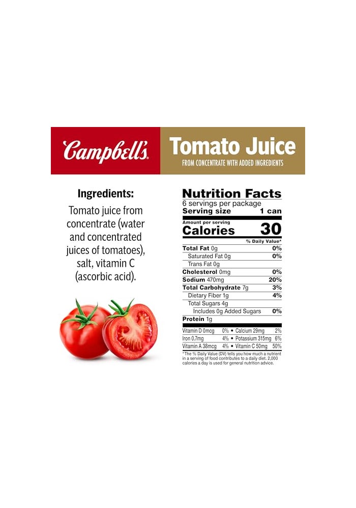 Campbell'S Campbells 100 Tomato Juice 55 fl oz Can 6 Pack - Image 5
