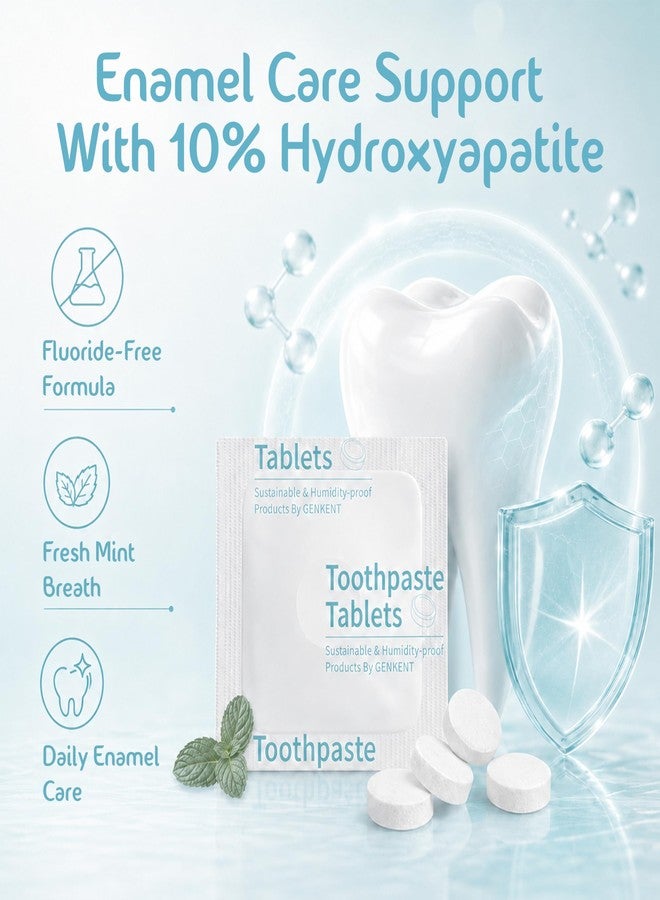 GENKENT Nano Hydroxyapatite Toothpaste Tablets, Individual Packaging Travel Friendly, Fluoride & Plastic Free, Mint, 60 Count - Image 2