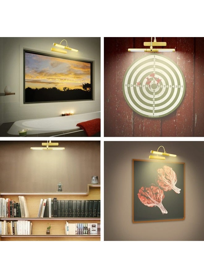 LUXSWAY ضوء صورة لاسلكي يعمل بالبطارية، ضوء لوحة تحكم عن بُعد مع أنبوب ضوء قابل للدوران، ضوء عرض فني قابل للتعتيم وإيقاف مؤقت لإطار الصورة - برتقالي ذهبي - Image 4