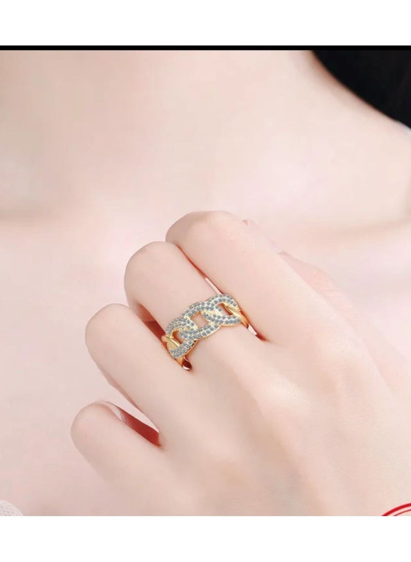 استراتيجية خاتم من الفضة الإسترليني عيار 925 مرصع بحجر الزركونيا - Image 4