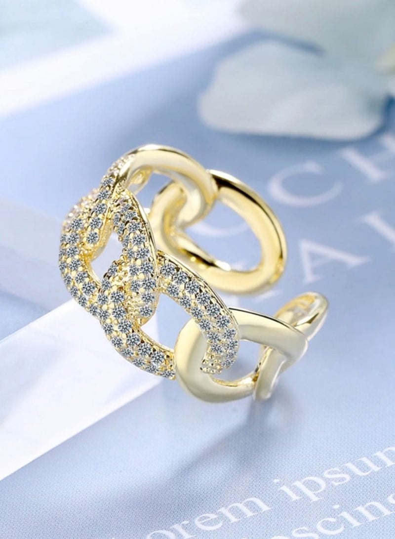 استراتيجية خاتم من الفضة الإسترليني عيار 925 مرصع بحجر الزركونيا - Image 2