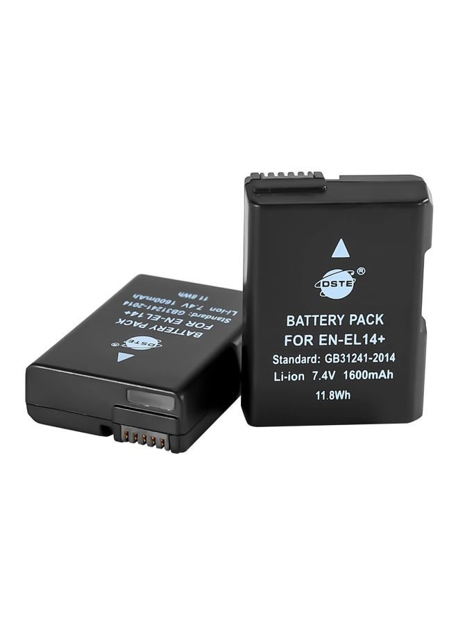 DSTE 2-Pack EN-EL14 EN-EL14A and LCD Dual Battery Charger Compatible with Nikon D3100 D3200 D3300 D3400 D3500 D5100 D5200 D5300 D5500 D5600 DF Coolpix P7000 P7200 P7800 - Image 4