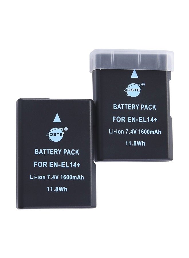 DSTE 2-Pack EN-EL14 EN-EL14A and LCD Dual Battery Charger Compatible with Nikon D3100 D3200 D3300 D3400 D3500 D5100 D5200 D5300 D5500 D5600 DF Coolpix P7000 P7200 P7800 - Image 3