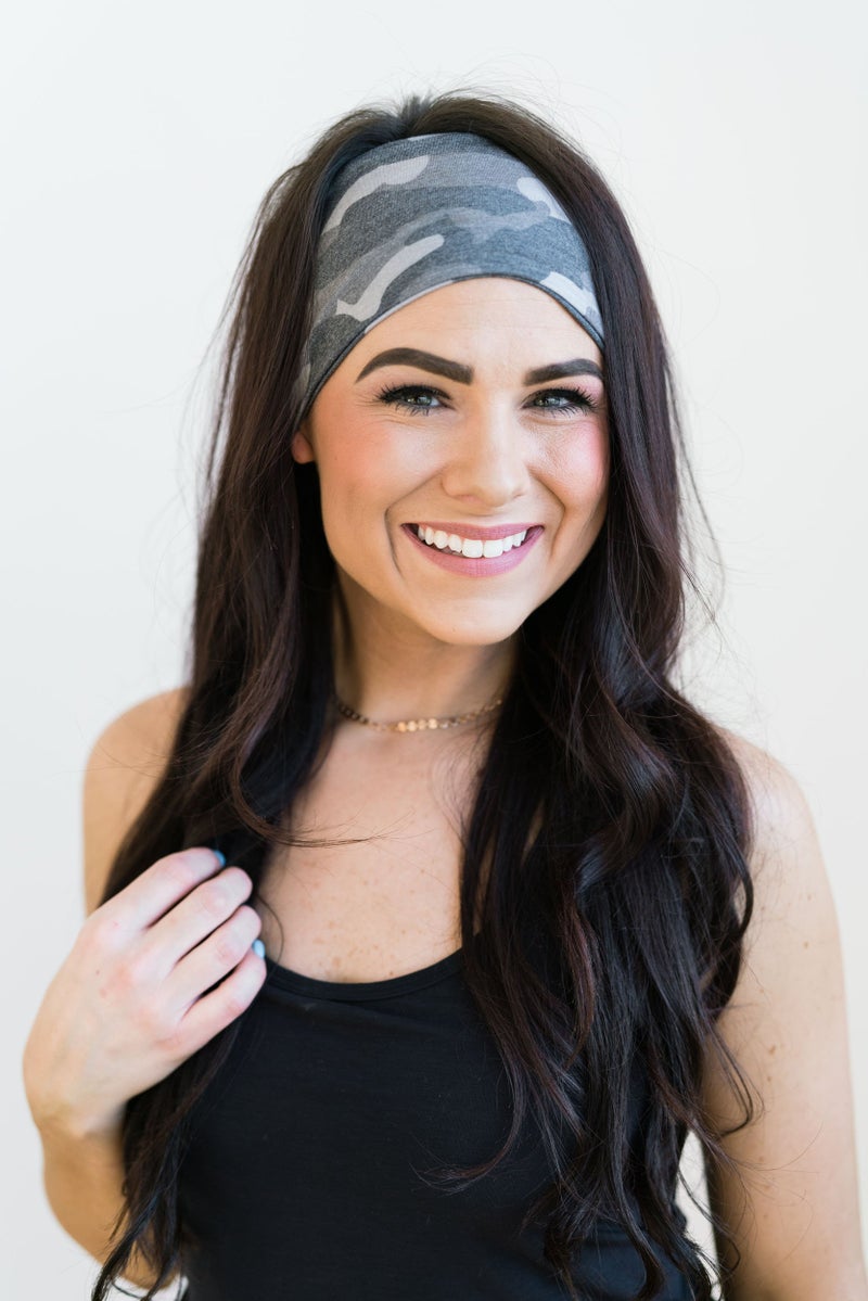 Maven Thread Hustle 2Pack, Women's Workout Headbands, 4 inch Thick Non Slip Sweatbands for Exercise, Gym, Running, Yoga, Sports, One Size Fits All, Green Camouflage, Olive Green - Image 2