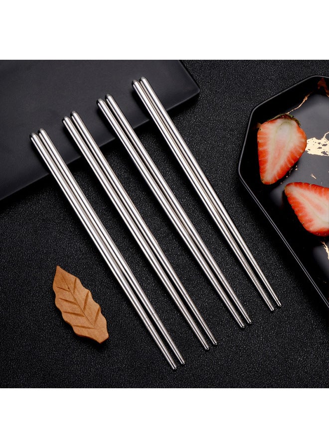 Wholesale Stainless Steel Chopsticks Heat Insulated Light Body Round Chopsticks Laser Logo Chopsticks Household Wholesale Canteen Korean Chopsticks-Specifications:23cm Bag Round Chopsticks  - Image 2