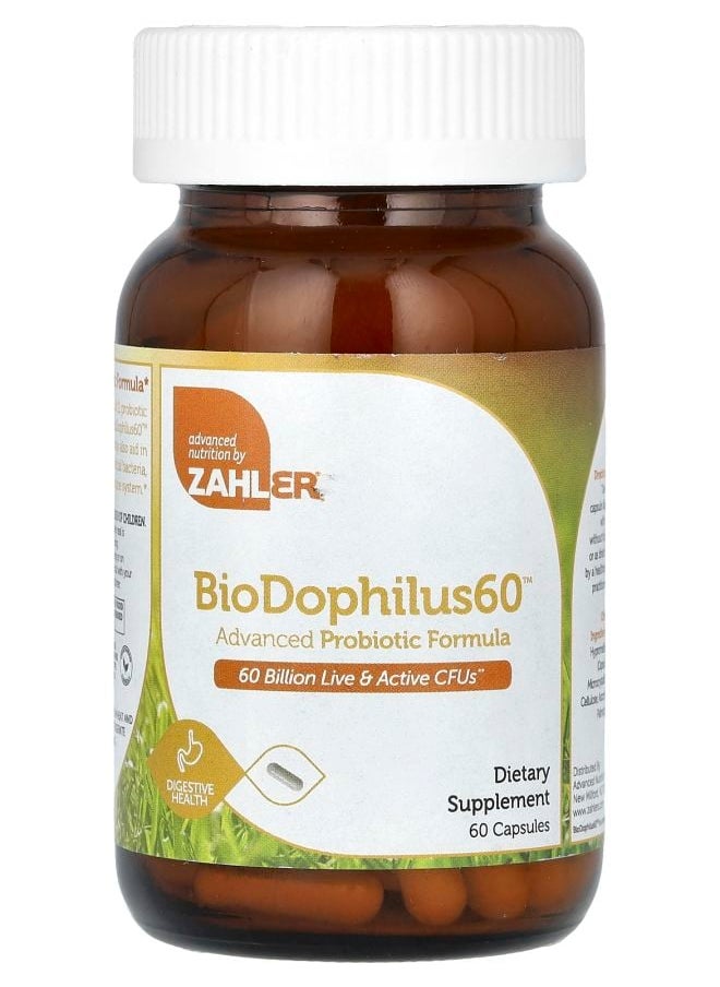 Zahler BioDophilus60 Advanced Probiotic Formula 60 Billion CFU 60 Capsules 