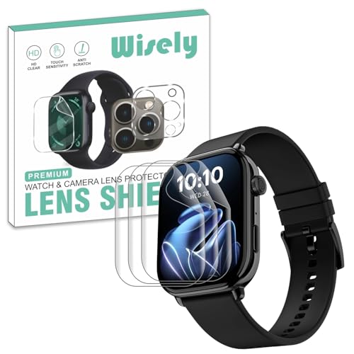 Wisely Screen Guard Protector For Noise Pulse 4 Max Smartwatch |1.96"| Bubble Free, Easy installation kit, HD Clear, Full Cover (Noise Pulse 4 Max, Pack of 3) - Image 1
