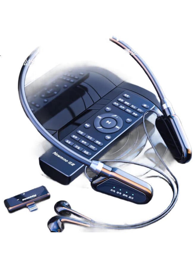 Newmine سماعة رأس لاسلكية نيو مان C02، مجموعة ميكروفون بطاقة صوت محددة المضيف، سماعات بلوتوث متصلة بالرقبة مع مراقبة داخل الأذن، سماعة رأس بطاقة صوت لاسلكية، إصدار لايتنينغ - Image 3