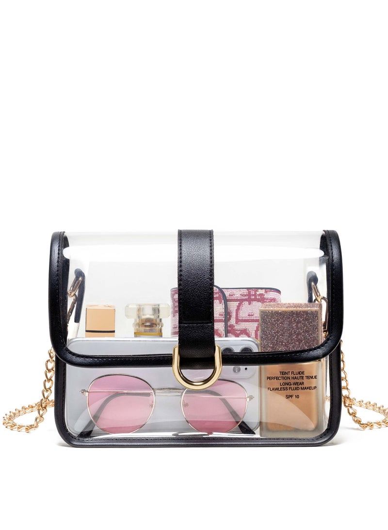 Zikra Clear Crossbody Bag for Women, Clear Shoulder Bag, Stadium Approved Clear Bag, Suitable for Travel, Work, Concert and Sport Event - Image 1