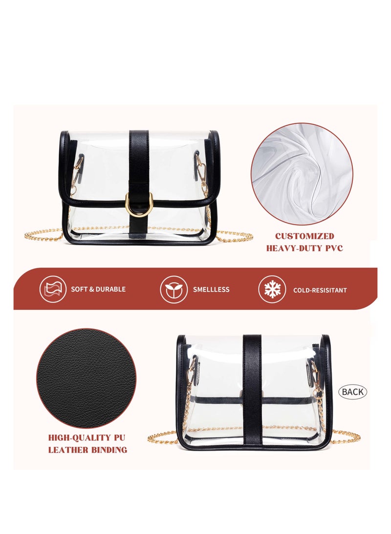 Zikra Clear Crossbody Bag for Women, Clear Shoulder Bag, Stadium Approved Clear Bag, Suitable for Travel, Work, Concert and Sport Event - Image 5