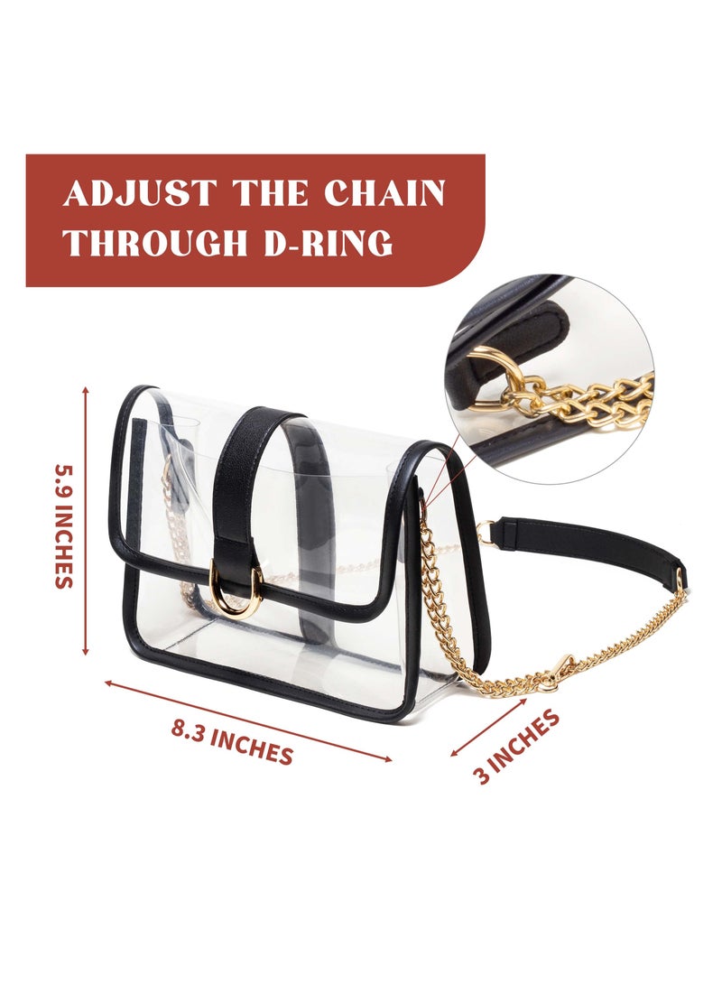 Zikra Clear Crossbody Bag for Women, Clear Shoulder Bag, Stadium Approved Clear Bag, Suitable for Travel, Work, Concert and Sport Event - Image 2