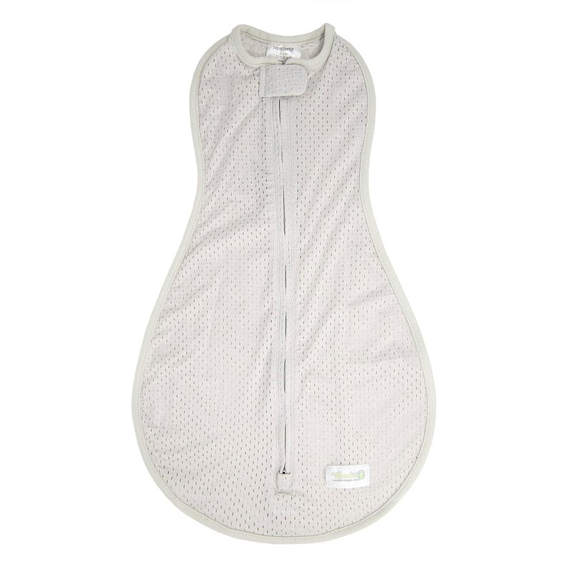 Woombie Super Stretch True Air Summer Baby Swaddling Blanket  Soothing Vented Cotton Swaddle  Wearable Baby Blanket Cool Gray 513LBS - Image 1