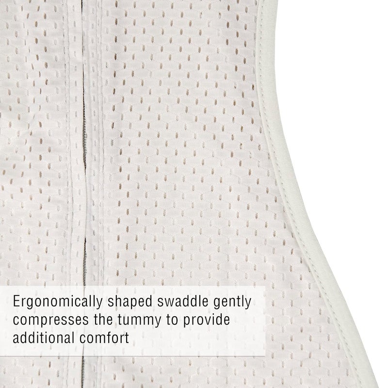 Woombie Super Stretch True Air Summer Baby Swaddling Blanket  Soothing Vented Cotton Swaddle  Wearable Baby Blanket Cool Gray 513LBS - Image 4
