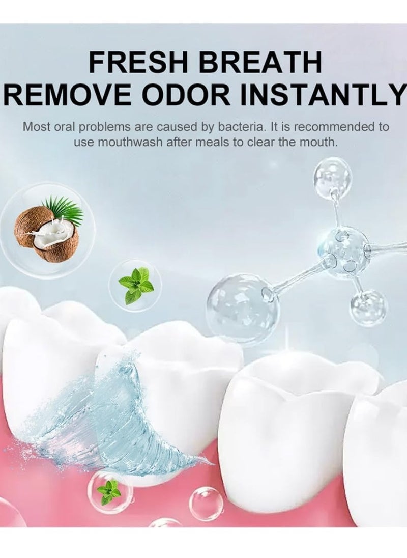 lakerain - 100ml Coconut Oil and Peppermint Oil Pulling Whitening Mouthwash Teeth Whitening Oil Pulling Mouthwash Natural Coconut Oil Pulling for Healthier Teeth and Gum Fresh Breath With 7 Natural Pulling Oil - Image 1
