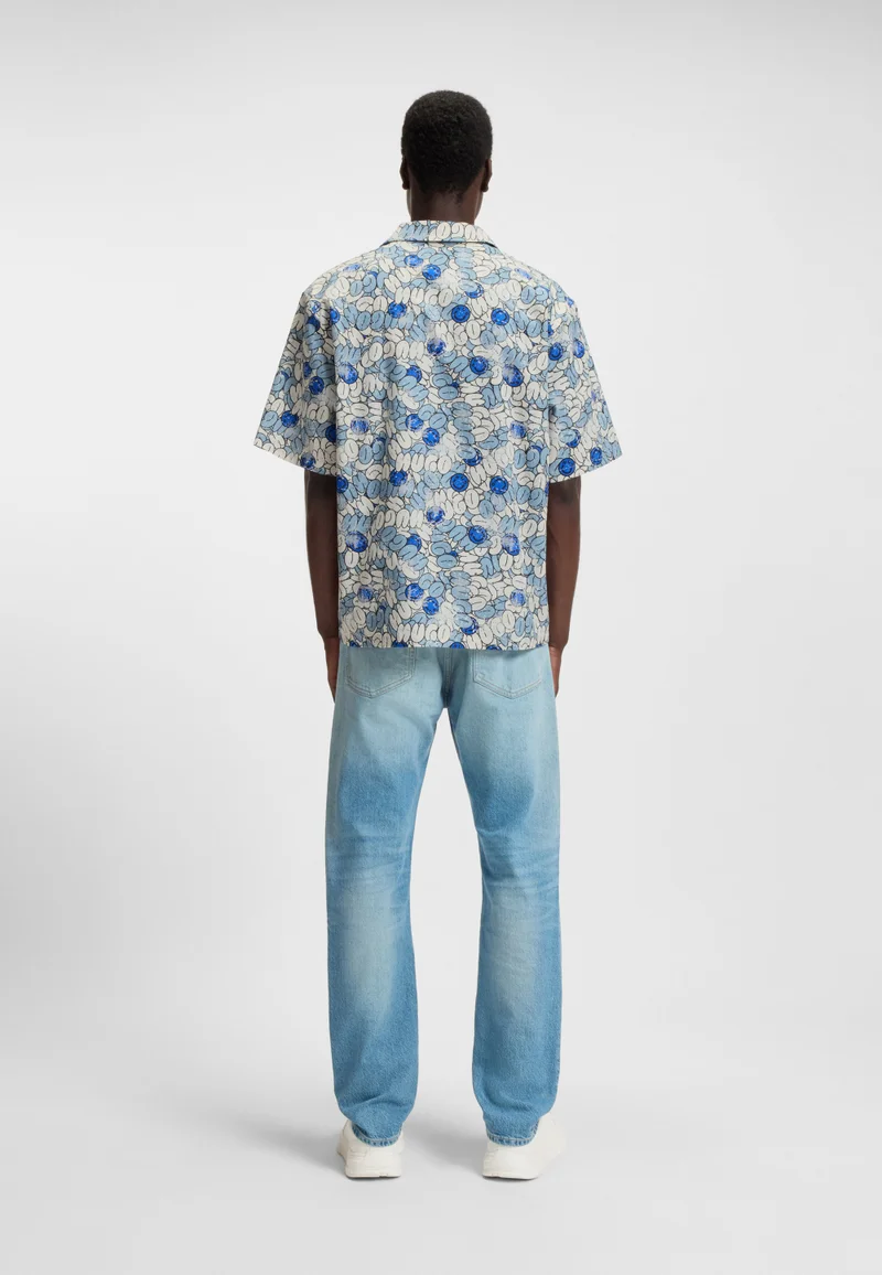 هوجو Relaxed-fit shirt in printed cotton poplin