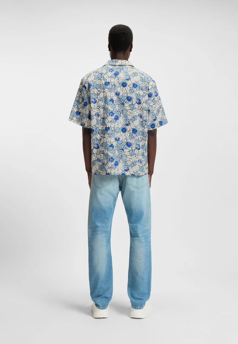 HUGO Relaxed-fit shirt in printed cotton poplin