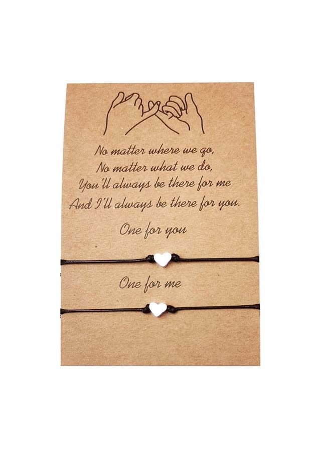 NIBEMINENT Simple Heart shaped Wax Thread Bracelet  - Image 1