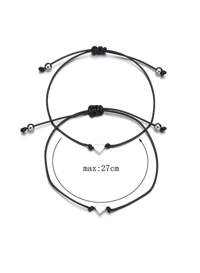 NIBEMINENT Simple Heart shaped Wax Thread Bracelet  - Image 2