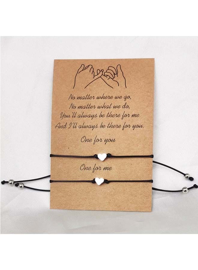 NIBEMINENT Simple Heart shaped Wax Thread Bracelet  - Image 3