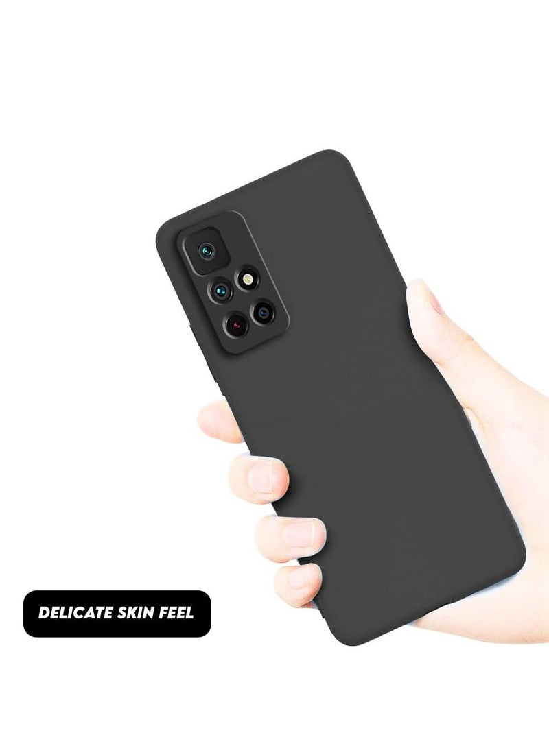BORTONY Slim Silicone Case Compatible with Xiaomi Redmi Note 11 Pro+5G Case with Soft Matte Finish Grip Camera Cutout (Black Matte) - Image 4