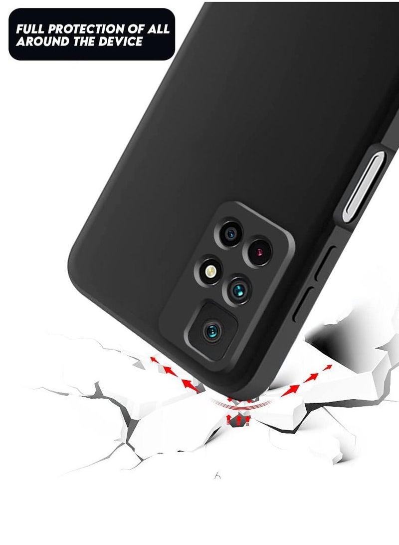 BORTONY Slim Silicone Case Compatible with Xiaomi Redmi Note 11 Pro+5G Case with Soft Matte Finish Grip Camera Cutout (Black Matte) - Image 2