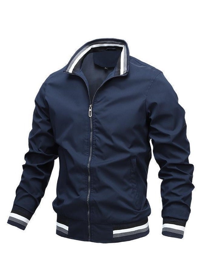 NIBEMINENT - Men's Summer Bomber Jacket Varsity Lightweight Coat Baseball Jackets with Zip Pockets - Image 1