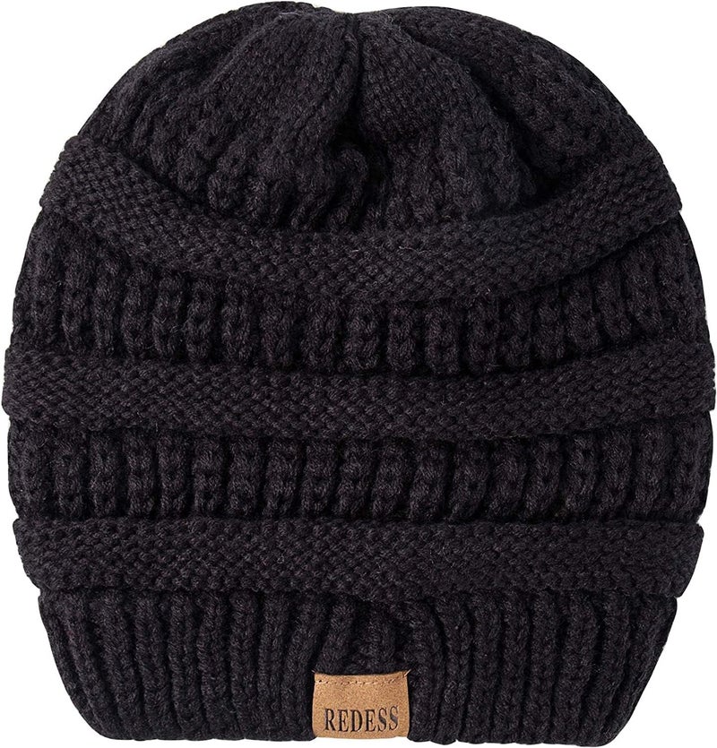REDESS Slouchy Beanie Hat for Men and Women Winter Warm Chunky Soft Oversized Cable Knit Cap - Image 4