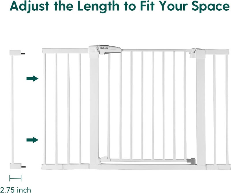 BABELIO Metal Baby Gate Dog Gate, 2.75inch White Extension - Image 2