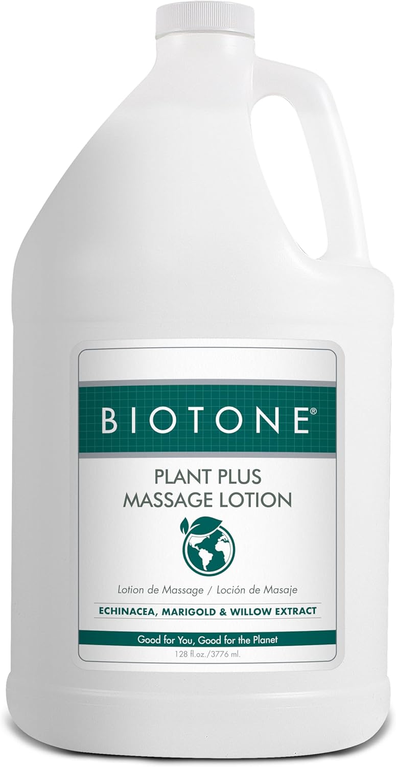 Biotone لوشن تدليك بيودون بلس النباتي زيوت محبة للأرض مكونات نباتية لطيفة على الكوكب متعددة الاستخدامات لجميع الأساليب قابلة للتخصيص ناعمة حريرية انزلاق مثالي 128 أونصة - Image 1