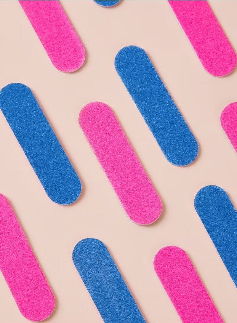 100-Piece Mini Manicure Nail File Set Pink/Blue Double Sided Hard Dead Skin Remover Tool Multicolour - Image 5