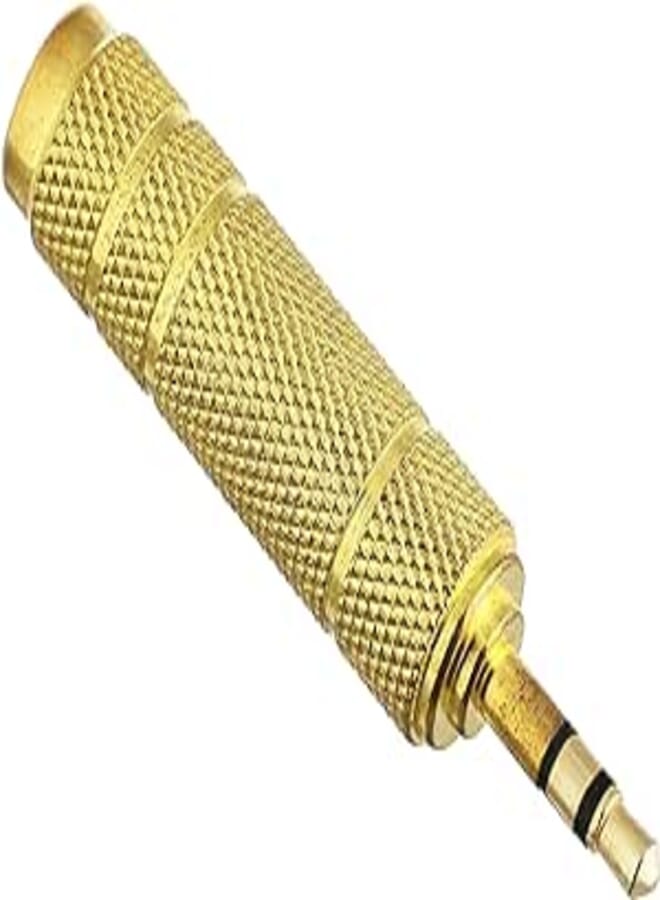 Generic F/m microphone headphone audio jack adapter convertor plug (gold 6.5mm to 3.5mm) 
