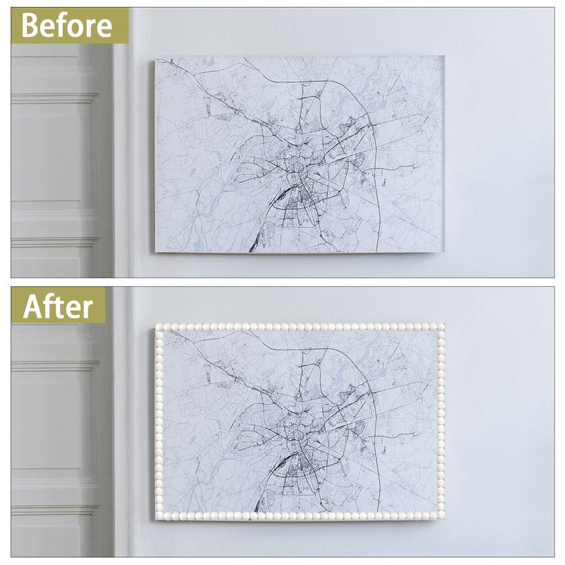Trimold 118" x 0.39" Peel and Stick Unfinished Beaded Trim - Easy to Paint, Flexible DIY Craft Molding for Mirror Frame, Backsplash, Wall, Door, Cabinet, Dresser, Shelf - Image 3