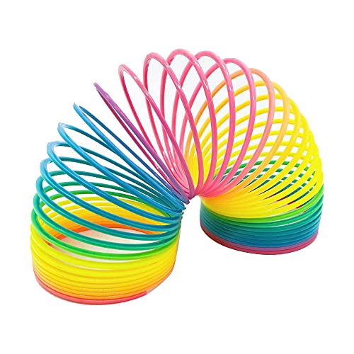 Vinciph Rainbow Coil Magic Spring ToyColorful Rainbow Neon Plastic Spring Toy Party Supplies for Boys Girls Gift ToysEasterHalloween 4 x 4 inch - Image 1