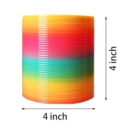 Vinciph Rainbow Coil Magic Spring ToyColorful Rainbow Neon Plastic Spring Toy Party Supplies for Boys Girls Gift ToysEasterHalloween 4 x 4 inch - Image 5