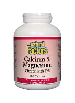 Natural Factors Calcium & Magnesium Citrate with D3 Plus Potassium, Zinc & Manganese, 180 Capsules - pzsku/ZE8A1A8EC4285C94C6512Z/45/_/1689260217/61f71761-7415-446d-9cf3-2bbc926d75ae