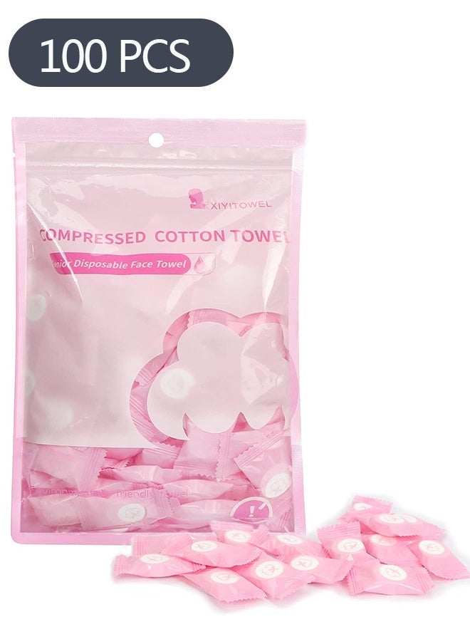 Ant 100-Piece Soft Compressed Towels, Disposable Face Compressed Towel, Portable Mini Compressed Hand Wipe for Travel Beauty Outdoor Sports  - Image 1