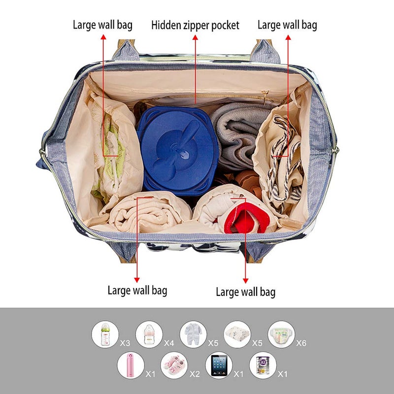 FEWOFJ Black Bag Backpack,Womens Large Waterproof Maternity Baby Nappy Bags Cow Print - Image 3