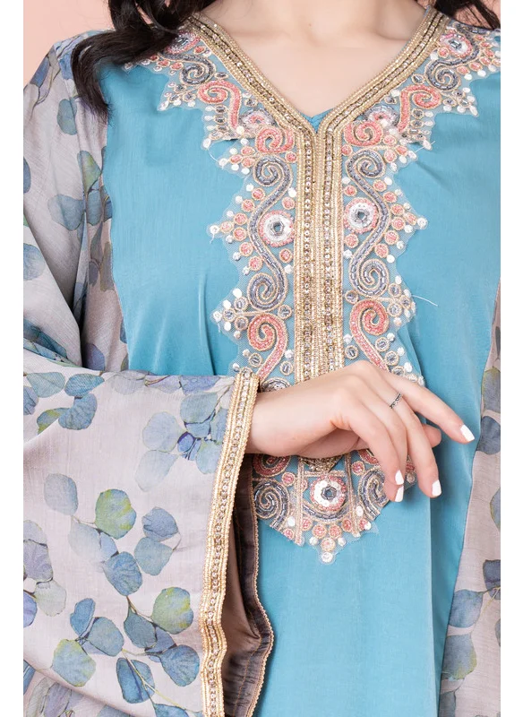 IKKXA Modern Embroidered Jalabiya