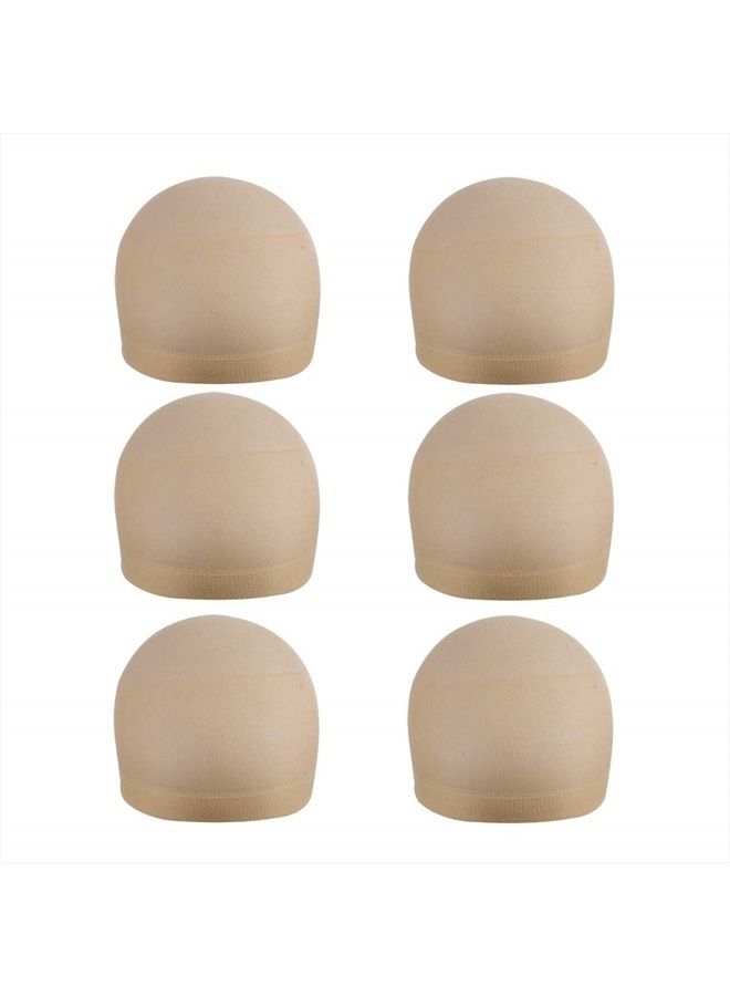 yantaisiyu 6 Pieces Wig Caps Beige Wig Cap for Lace Front Wig Stocking Nylon Wig Cap for Women Mesh Wig Cap (Beige) - Image 1