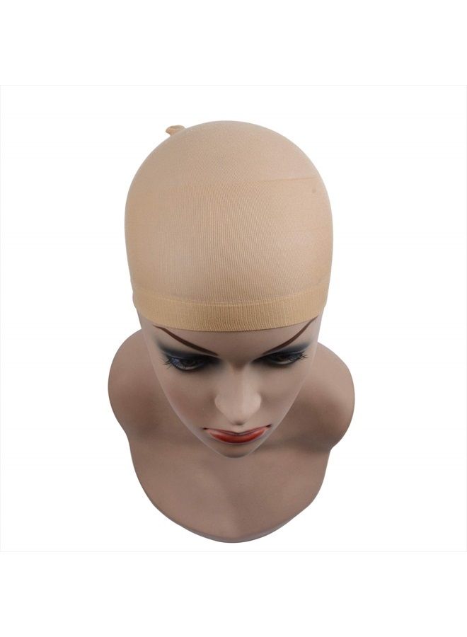 yantaisiyu 6 Pieces Wig Caps Beige Wig Cap for Lace Front Wig Stocking Nylon Wig Cap for Women Mesh Wig Cap (Beige) - Image 2